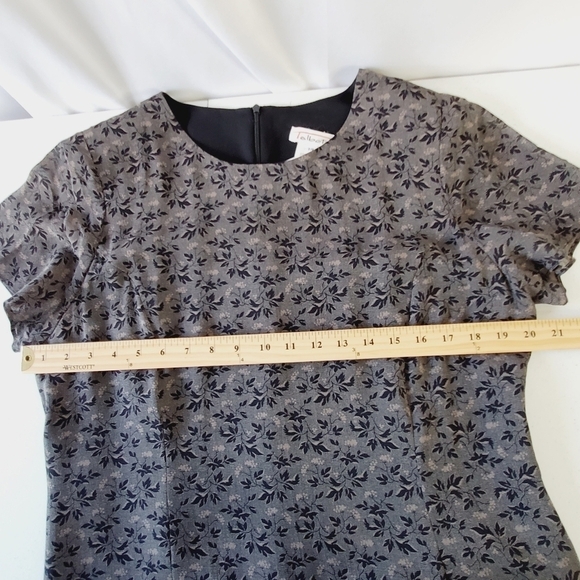 Talbots Dark Floral Maxi Dress Size 14 Lined Short Sleeve Vintage Retro Modest - Picture 7 of 13